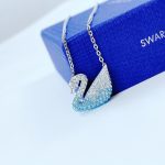 Dây chuyền thiên nga ombre xanh to Swarovski – Swarovski Iconic Swan pendant Swan, Medium, Blue, Rhodium plated